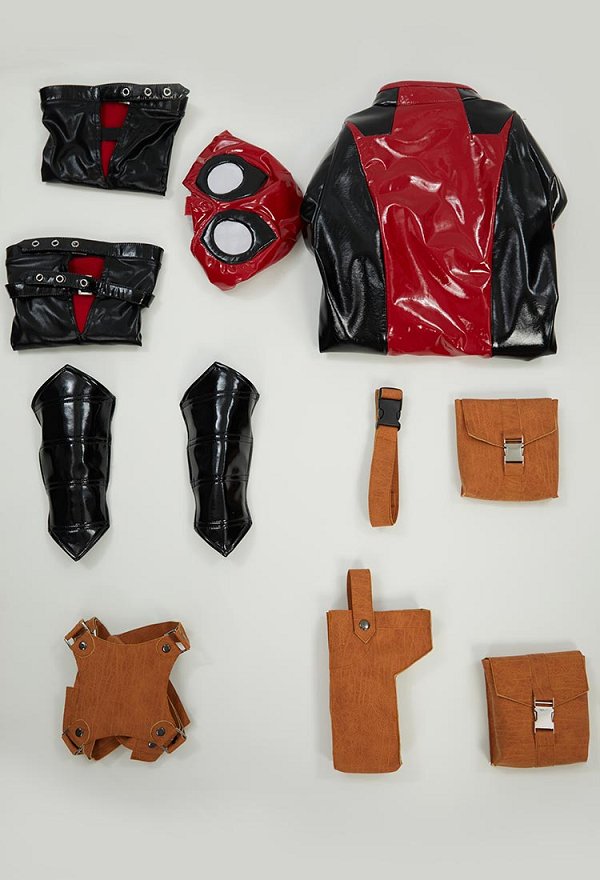 Deadpool Disfraz de Cosplay Spin-Off Sexy Erotica Set Body y Cinturón con Riñonera y Casco