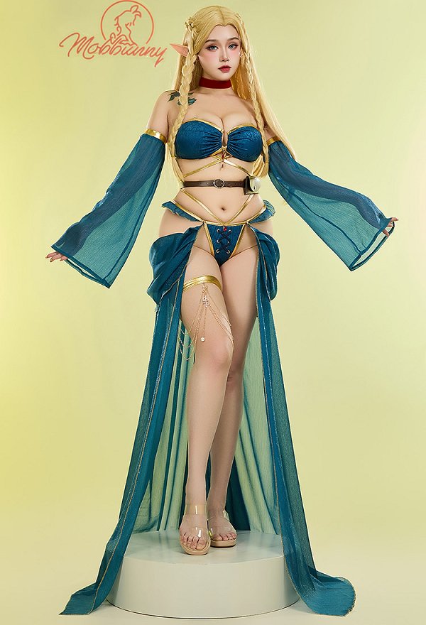 Marcille Derivative Sexy Lingerie Set Bra Panty Set with Cloak and Skirt