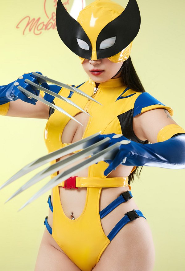 Super-héros Dérivé Ensemble de Lingerie Sexy avec Combinaison et Chapeau avec des Gants