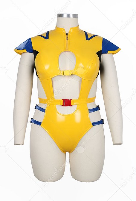 Talla Plus Conjunto sexy inspirado en superhéroe Wolverine: body con transparencias que incluye gorro y guantes