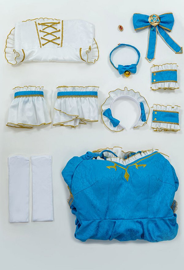 Princess Zelda Dérivé Robe de Femme de Chambre en Lingerie Sexy avec Tablier et Manches