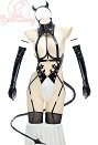 MOBBUNNY X DISHWASHER1910 2B Derivative Sexy Lingerie Bodysuit Little Devil Cutout Bandage Bodysuit with Tail Headpiece