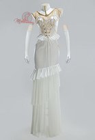 The Undead King Yael Bede Lingerie Cosplay Sexy Robe à volants avec tour de cou et bracelet The Undead King Yael Bede Lingerie Cosplay Sexy Robe à volants avec tour de cou et bracelet