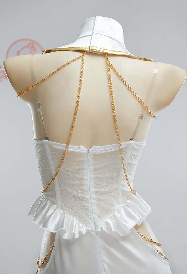 The Undead King Yael Bede Lingerie Cosplay Sexy Robe à volants avec tour de cou et bracelet