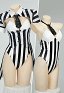 Beetlejuice Dérivé Ensemble de Lingerie Sexy Combinaison Rayé en Cuir et Veste avec Cravate
