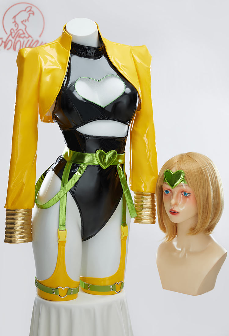 Dio Derivado Sexy Traje Erótico Amor Hueco Cuello Colgante Body con Chaqueta Corto y Cinturón