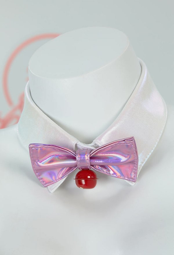 Body de lencería sexy PM Derivative Body ajustado de cuero brillante con cuello y diadema