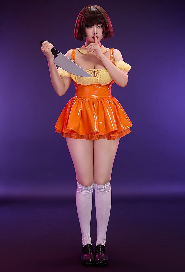 Squid Game costume de cosplay sexy Combinaison haut et robe avec chaussettes