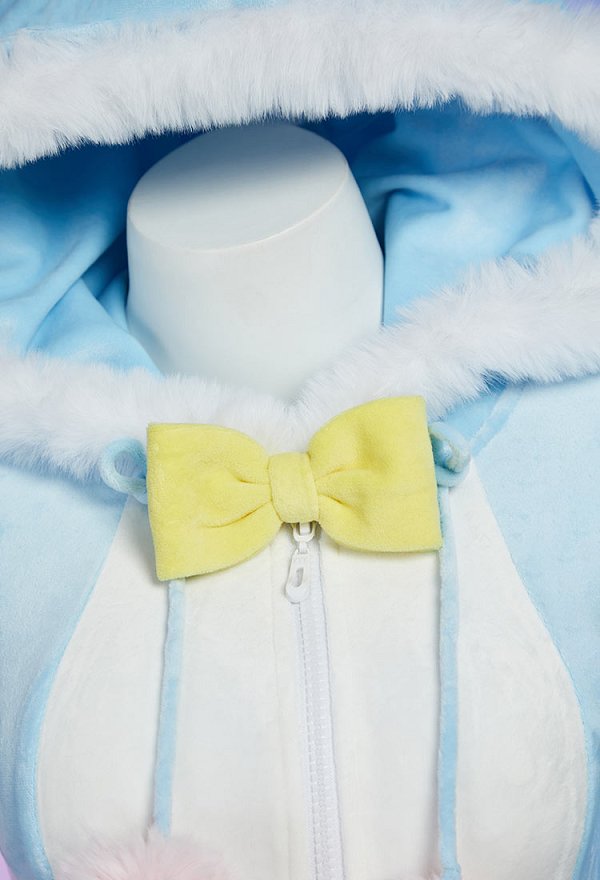 Easter Bunny Sexy Lingerie Plush Loungewear Bunny Girl Fluffy Bodycon Romper Hooded Bodysuit with Belt Tail