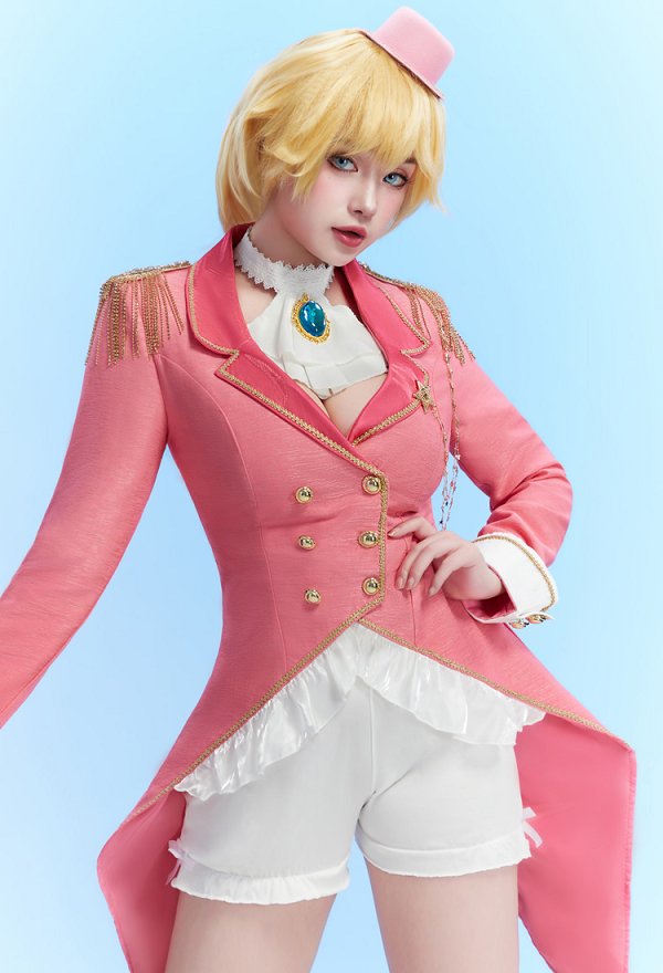 Princess Peach Derivative Sexy Lingerie Dessous Set Prinzenanzug Jacke Shorts mit Hut