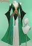 Triss Derivative Sexy Lingerie Bodysuit Green Medieval Style Deep V Bodysuit with Headpiece