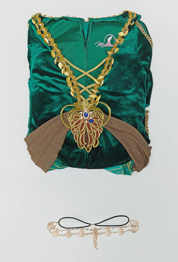 Triss Derivative Sexy Lingerie Bodysuit Green Medieval Style Deep V Bodysuit with Headpiece