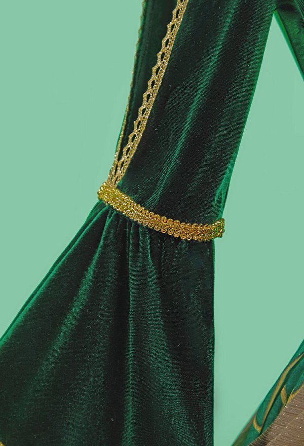 Triss Derivative Sexy Lingerie Bodysuit Green Medieval Style Deep V Bodysuit with Headpiece