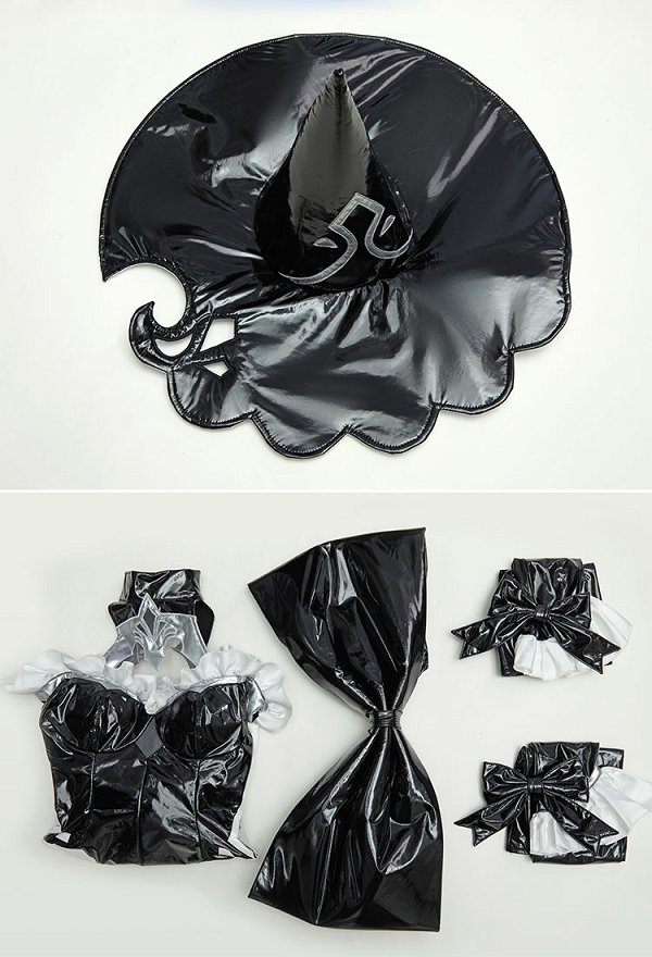 Mobbunny x Princess_Ailish 2B Sexy Lingerie Costume Gothic Black Witch Bodysuit with Hat