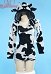Sexy Lingerie Fluffy Homewear Bodycon Romper Body con capucha con estampado de vaca en blanco y negro