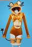 PM Derivado Sexy Linngerie Peluche Bodycon Romper Kawaii Body con capucha y cinturón de cola