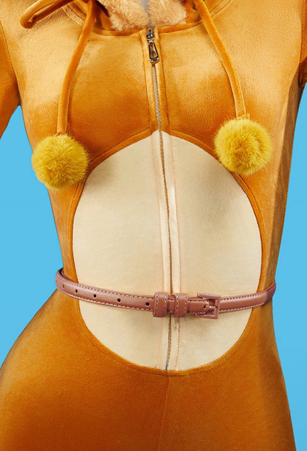PM Derivado Sexy Linngerie Peluche Bodycon Romper Kawaii Body con capucha y cinturón de cola