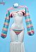 Conjunto de lencería sexy de punto Kawaii Rainbow Stripe Crop Top con sujetador de bikini Conjunto de tanga