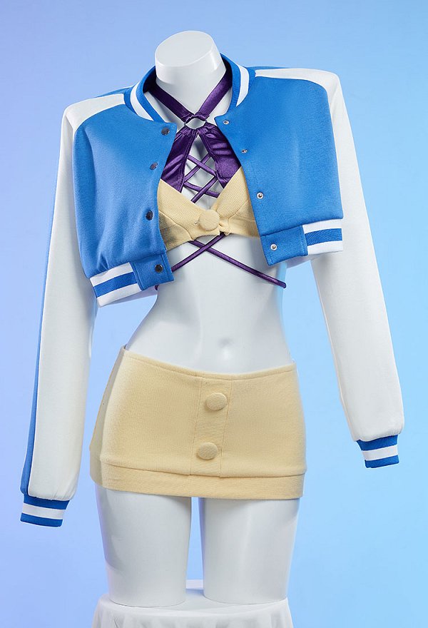DDD Seiko Ayase Derivative Sexy Lingerie Set Short Sweater Top Skirt with Baseball Jacket