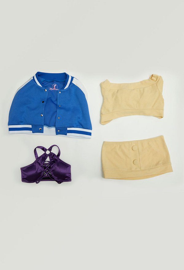 DDD Seiko Ayase Derivative Sexy Lingerie Set Short Sweater Top Skirt with Baseball Jacket