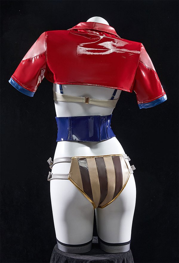 Juego Moba Derivado Conjunto Lencería Sexy Top Braga con Cintura y Chaqueta