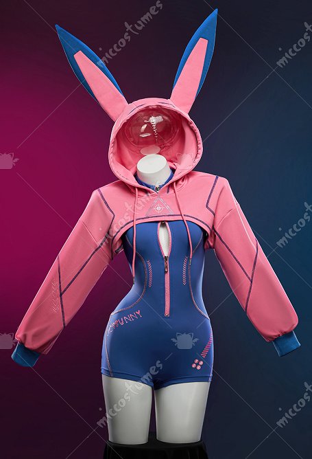 OW Dva Derivado Sexy Lencería Stretch Sportswear Cyber Style Bodysuit con Chaqueta Corta con Capucha