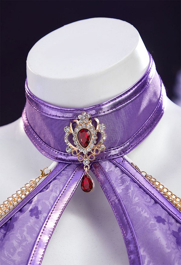 Genshin Impacto Raiden Shogun Derivado Sexy Bailarina Estilo Lencería Conjunto Top Hueco Cruzado con Falda Panty y Mangas