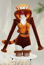 Panda Rojo Sexy Peluche Homewear Lencería Cosplay Peluche Romper con Cola y Cinturón