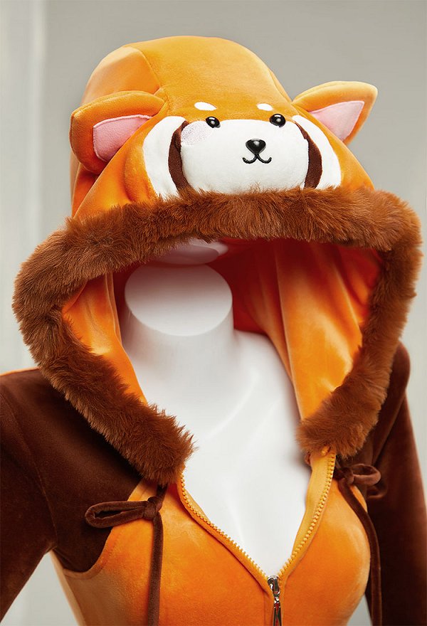 Panda Rojo Sexy Peluche Homewear Lencería Cosplay Peluche Romper con Cola y Cinturón Panda Rojo Sexy Peluche Homewear Lencería Cosplay Peluche Romper con Cola y Cinturón
