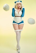 PM Derivative Sexy Lingerie Plush Homewear Fluffy Jumpsuit with Socks and Belt PM Derivative Sexy Lingerie Plush Homewear Fluffy Jumpsuit with Socks and Belt