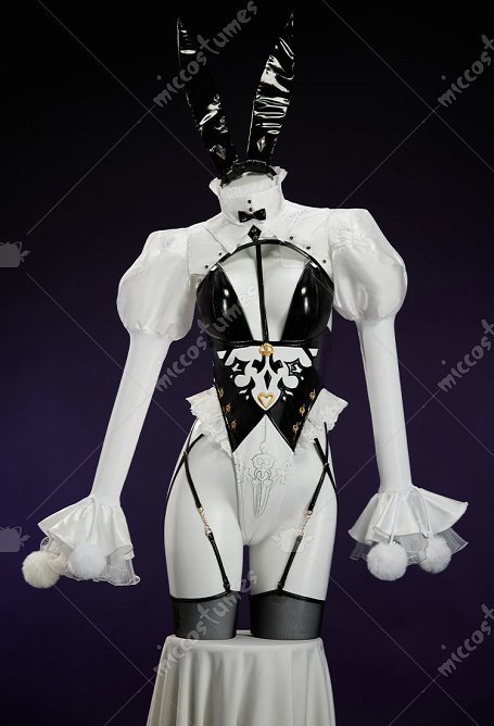 MOBBUNNY X DISHWASHER1910 2B Derivado Lencería Sexy Body Conejito Niña con Top Corto y Cola