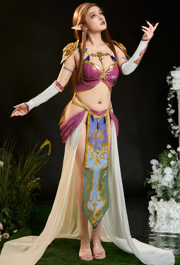Twilight Princess Derivative Dance Dress Outfit Sexy Lingerie Short Top with Panty and Ribbon