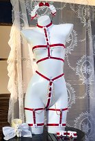 Weinrotes Sexy Dessous Set Lingerie Maid Transparentes Kleid Schürze Bondage Gurt Set Spitze Weinrotes Sexy Dessous Set Lingerie Maid Transparentes Kleid Schürze Bondage Gurt Set Spitze