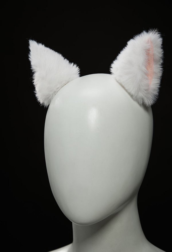Sexy Ghost Lingerie Halloween Costume Irregular Dress with Stockings and Ears