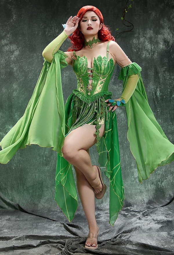 Superhero Derivative Sexy Lingerie Kostüm Elfen Fee  Kleid mit abnehmbaren Chiffon Ärmeln