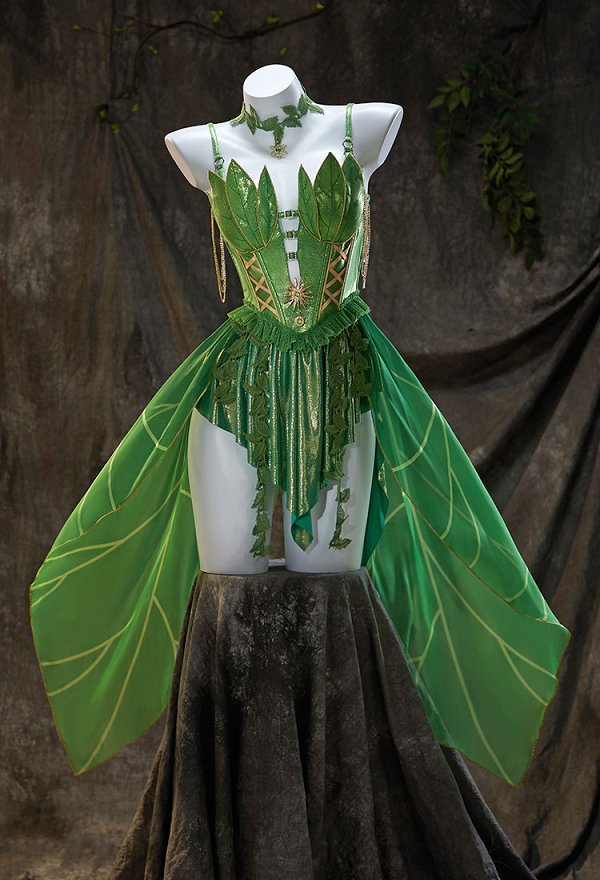 Superhero Derivative Sexy Lingerie Kostüm Elfen Fee  Kleid mit abnehmbaren Chiffon Ärmeln