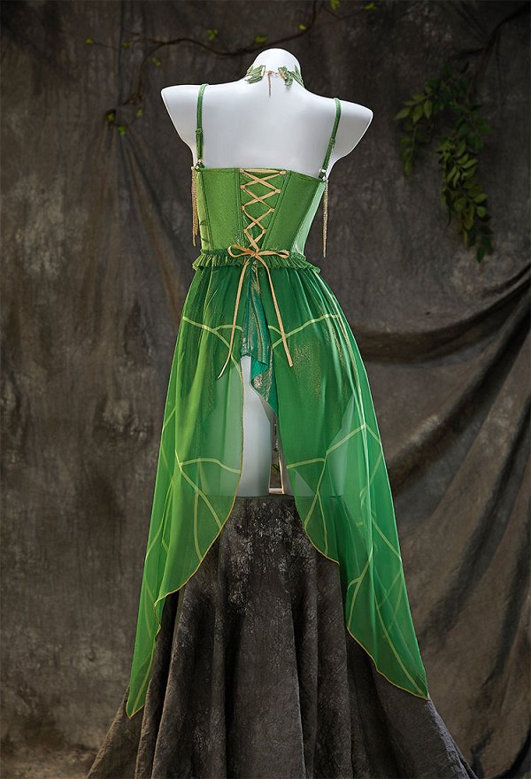 Superhero Derivative Sexy Lingerie Kostüm Elfen Fee  Kleid mit abnehmbaren Chiffon Ärmeln