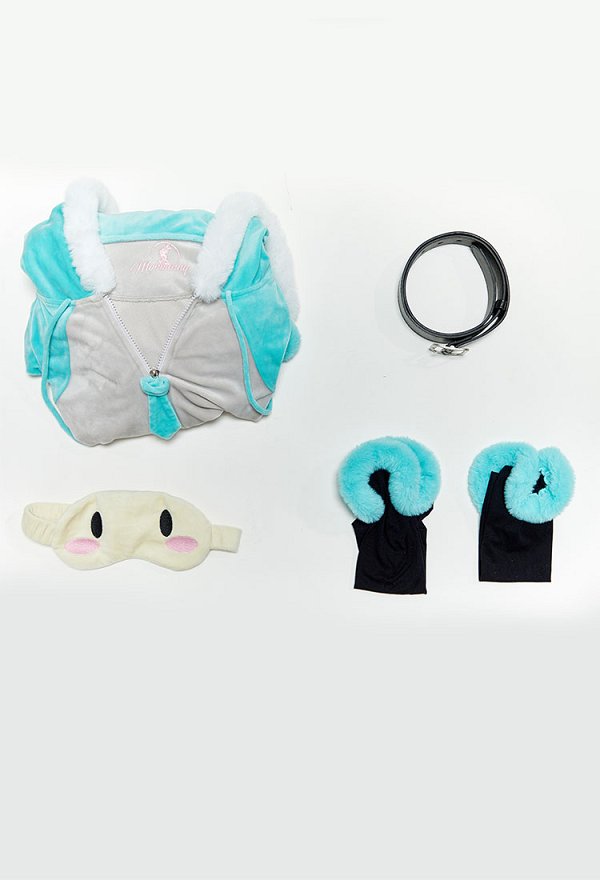 Vocal Derivative Sexy Lingerie Plush Homewear Fuffy Romper with Eye Mask and Socks