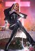 Sexy Cosplay Erotic Nun Suit Black Tight Bodysuit with Shawl and Kerchief