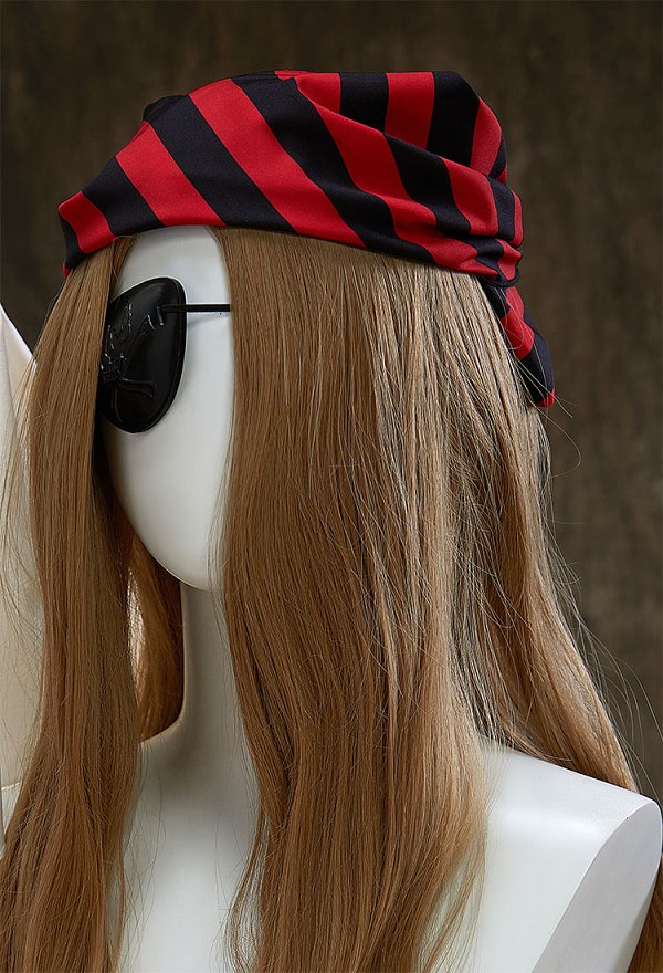 Sexy Frauen Piraten Lingerie Dessous Outfit Schulterfreies Oberteil Rock mit Taillengürtel Augenmaske