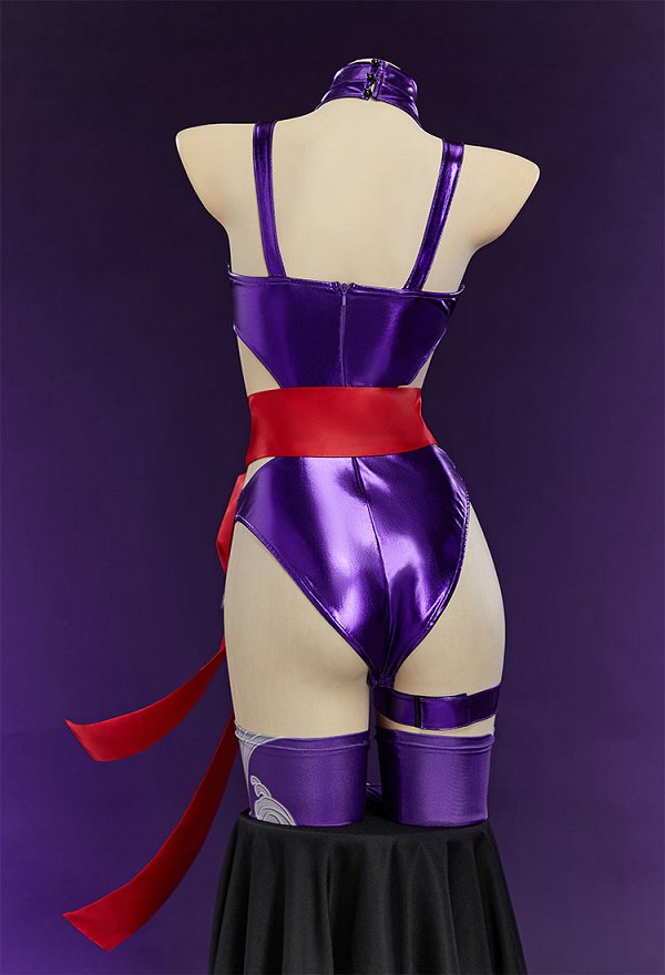 Rival Girl Derivative Sexy Cosplay Overall Cutout Bodysuit mit Gürtel Socken Rival Girl Derivative Sexy Cosplay Overall Cutout Bodysuit mit Gürtel Socken