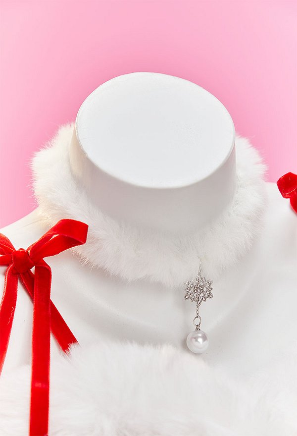 Christmas Noël Elfe Sexy Cosplay Ensemble en peluche Robe irrégulière rouge et blanche avec chapeau et jupon