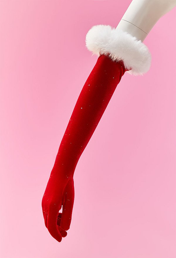 Christmas Noël Elfe Sexy Cosplay Ensemble en peluche Robe irrégulière rouge et blanche avec chapeau et jupon