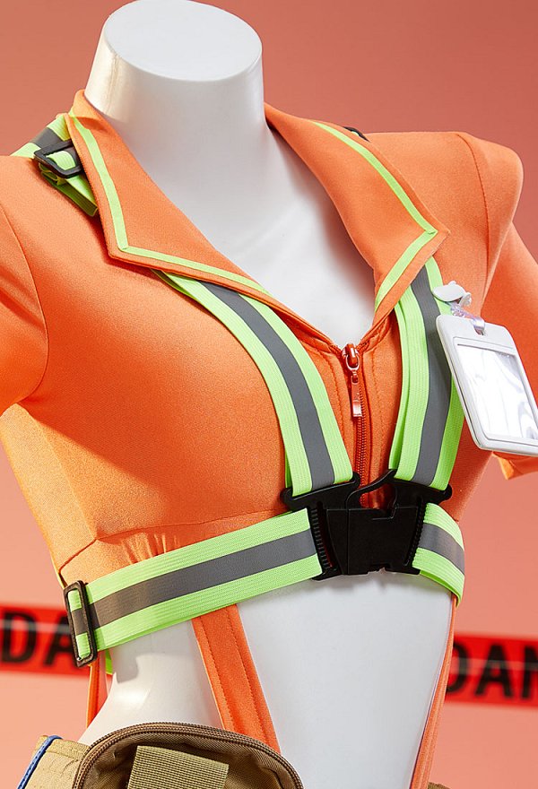 Traje sexy de cosplay para trabajador de la construcción con cambio de género traje fluorescente de color