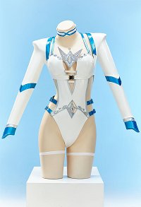 Rival Girl White Queen Derived Sexy Cosplay Kostüm High Cut Bodysuit mit Kurzer Jacke Choker