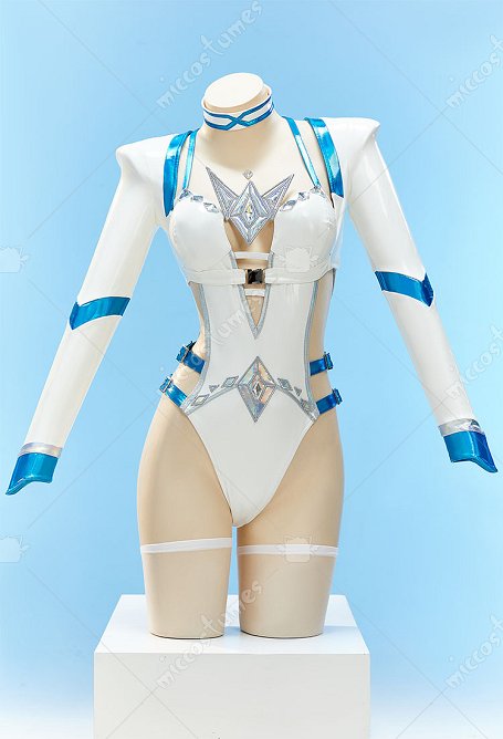 Marvel Rivals Sexy Conjunto inspirado en la Reina Blanca de  body con transparencias y ataduras, chaqueta corta y collarín