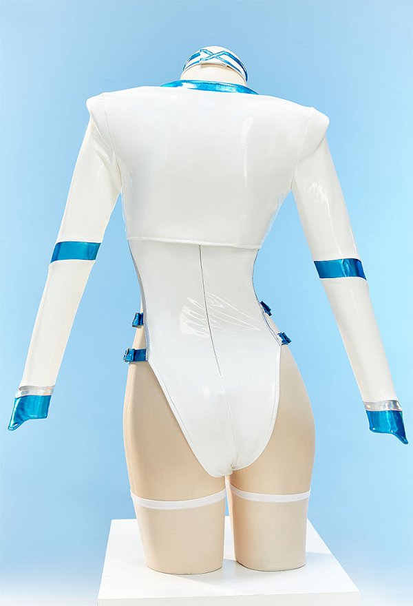Marvel Rivals Sexy Conjunto inspirado en la Reina Blanca de  body con transparencias y ataduras, chaqueta corta y collarín