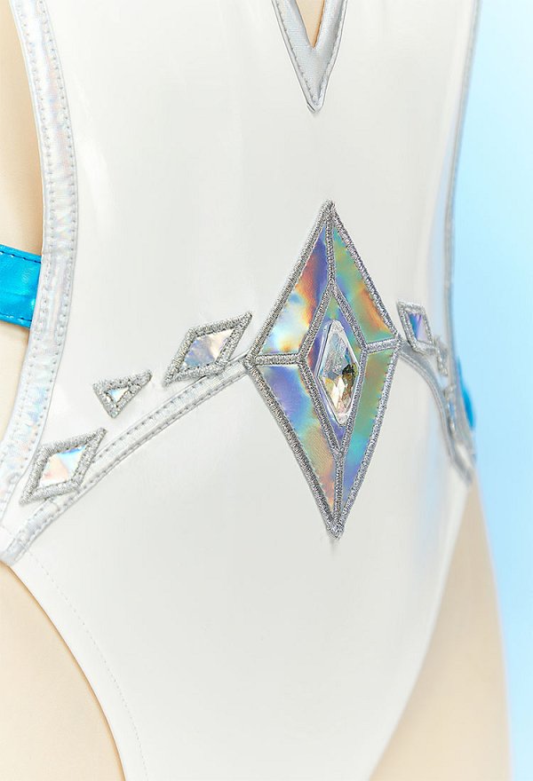 Marvel Rivals Sexy Conjunto inspirado en la Reina Blanca de  body con transparencias y ataduras, chaqueta corta y collarín