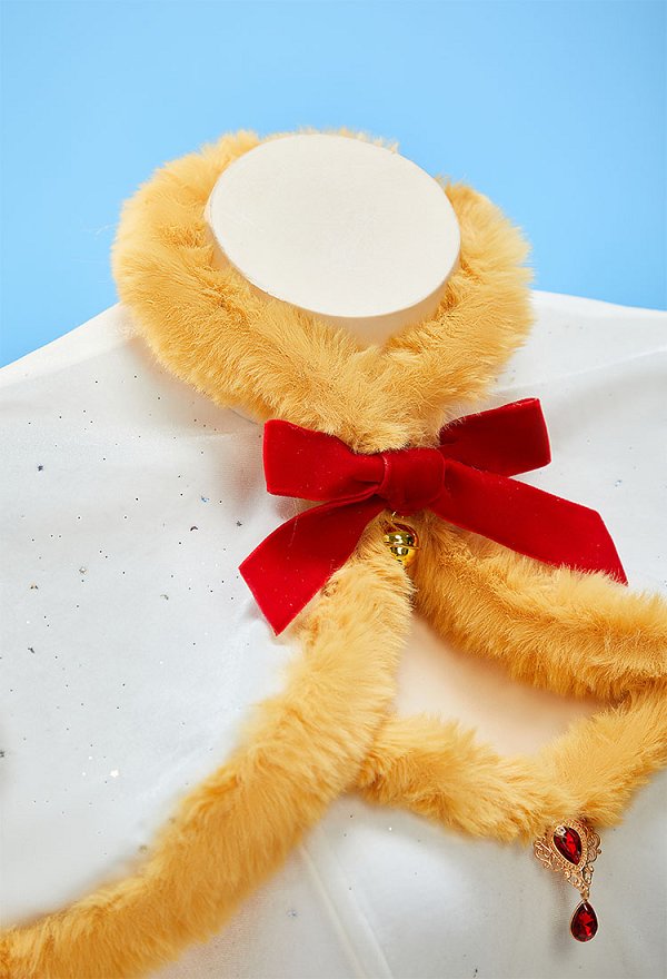 Inspirado en Friren Sexy Conjunto navideño invernal: body de hombros al aire con capa y medias