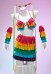 Mexican Piñata Thème Costume sexy à franges colorées Lingerie Costume Ensemble Top et jupe à franges superposés avec manches à main et coiffe